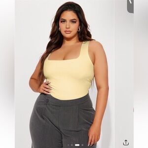 Fashion Nova Smooth Fit Bodysuit - Butter Yellow